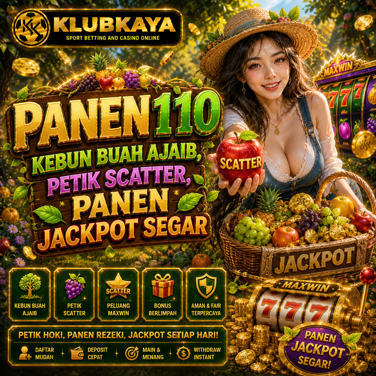 PANEN110 收 Kebun Buah Ajaib, Petik Scatter, Panen Jackpot Segar