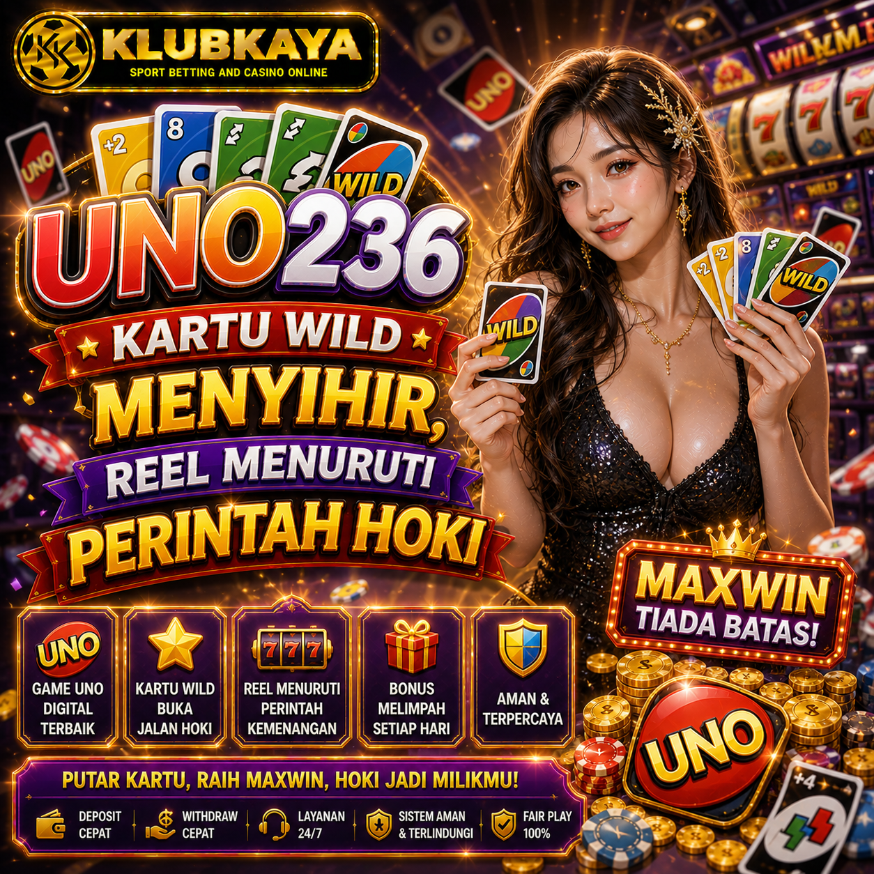 UNO236 卡 Kartu Wild Menyihir, Reel Menuruti Perintah Hoki